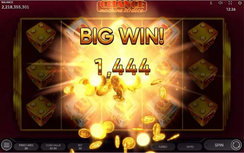 Chance Machine 20 Dice Endorphina Slot Winning Screenshot