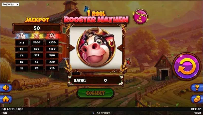 1 Reel – Rooster Mayhem Spinomenal Slot Main Screen Reels