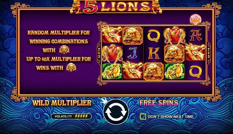 5 Lions Pragmatic Play Slot Bonus 2