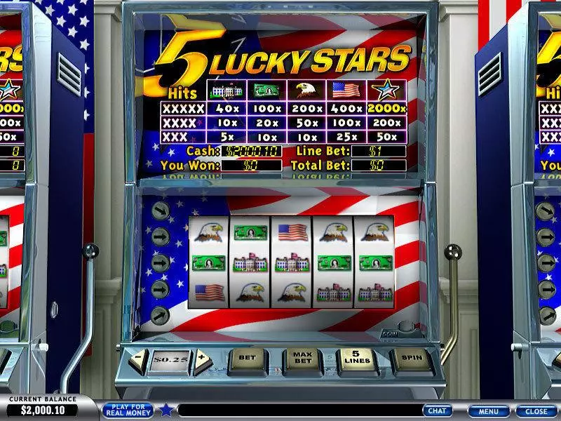 5 Lucky Stars PlayTech Slot Main Screen Reels