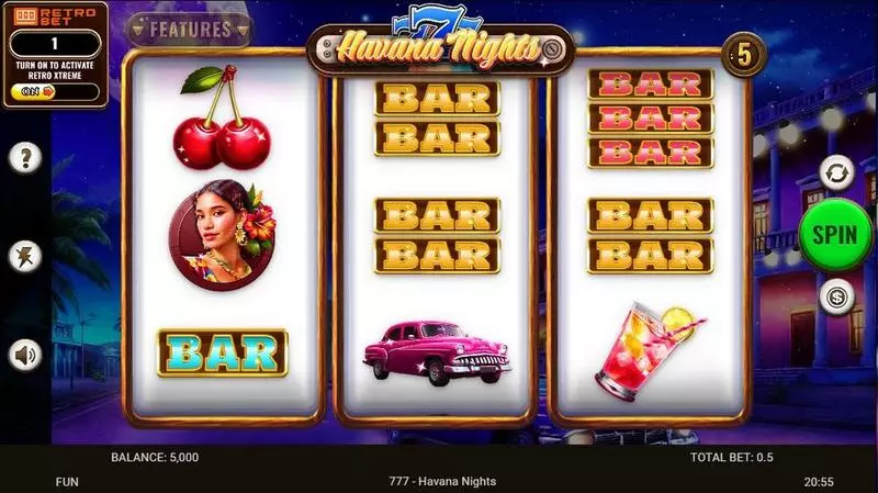 777 – Havana Nights Spinomenal Slot Main Screen Reels