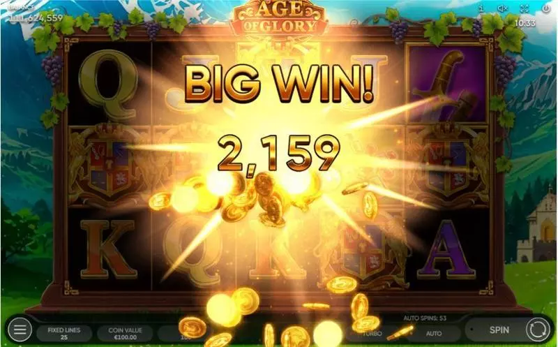 Age of Glory Endorphina Slot Winning Screenshot