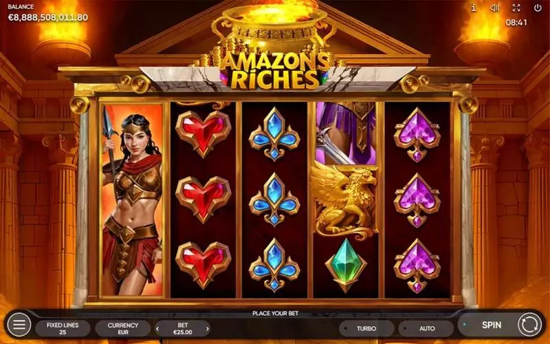 Amazons Riches Endorphina Slot Main Screen Reels