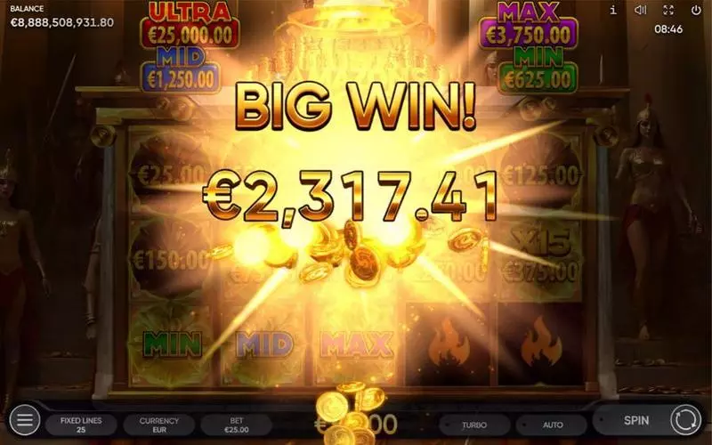 Amazons Riches Endorphina Slot Winning Screenshot