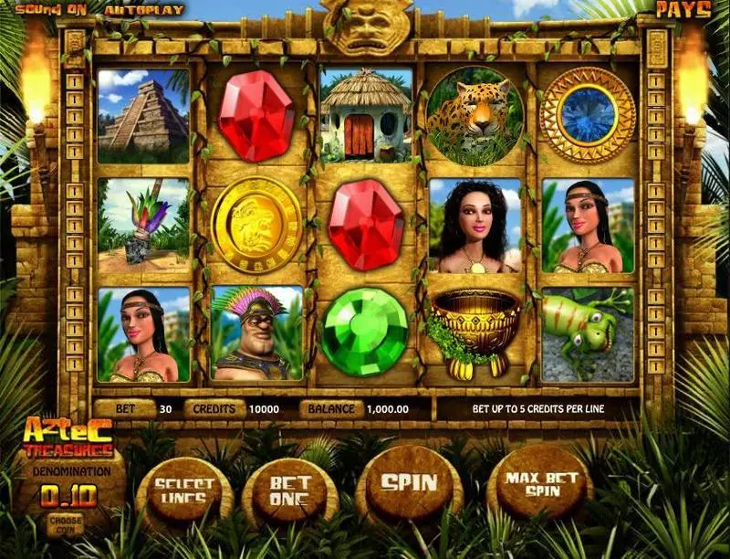 Aztec Treasures BetSoft Slot Introduction Screen