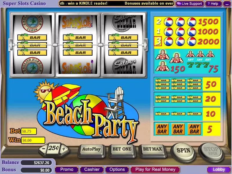Beach Party Vegas Technology Slot Main Screen Reels