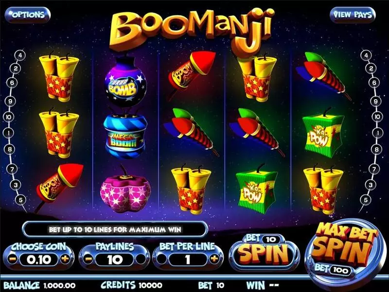 Boomanji BetSoft Slot Introduction Screen