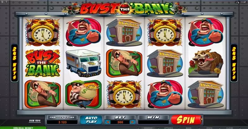 Bust the Bank Microgaming Slot Main Screen Reels