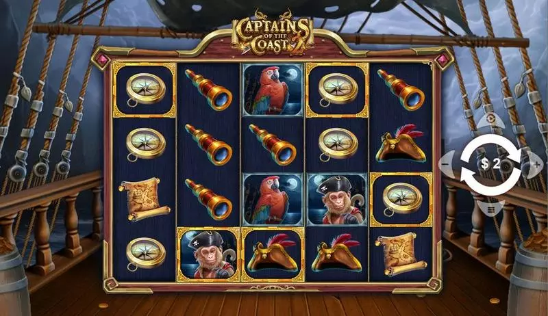 Captains of the Coast 2 Wizard Games Slot Main Screen Reels