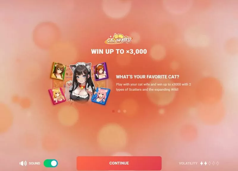 Cat Waifu TrueLab Games Slot Introduction Screen
