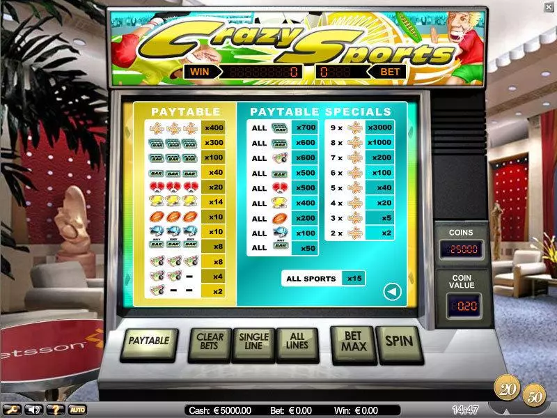 Crazy Sports NetEnt Slot Info and Rules