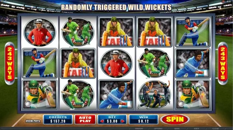 Cricket Star Microgaming Slot Main Screen Reels