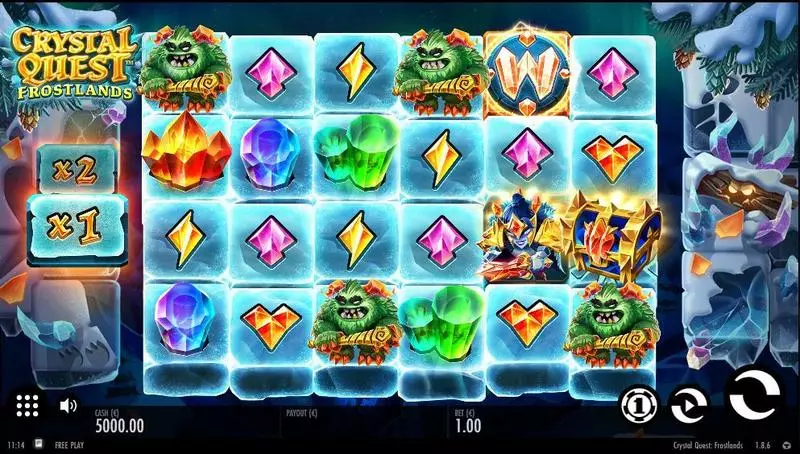 Crystal Quest: Frostlands Thunderkick Slot Main Screen Reels