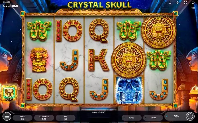Crystal Skull Endorphina Slot Main Screen Reels