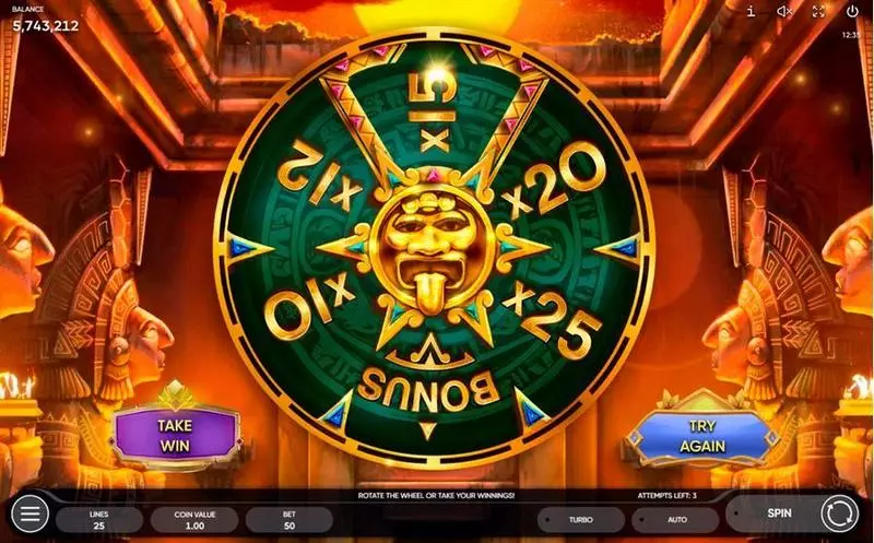 Crystal Skull Endorphina Slot Wheel of prizes