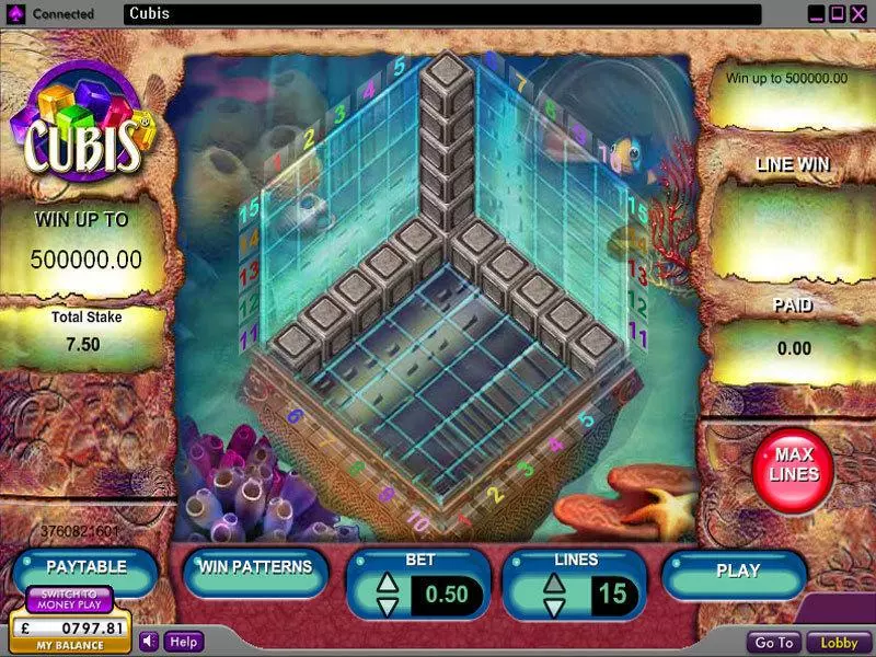 Cubis 888 Slot Main Screen Reels