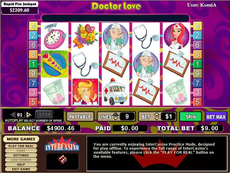 Doctor Love CryptoLogic Slot Main Screen Reels