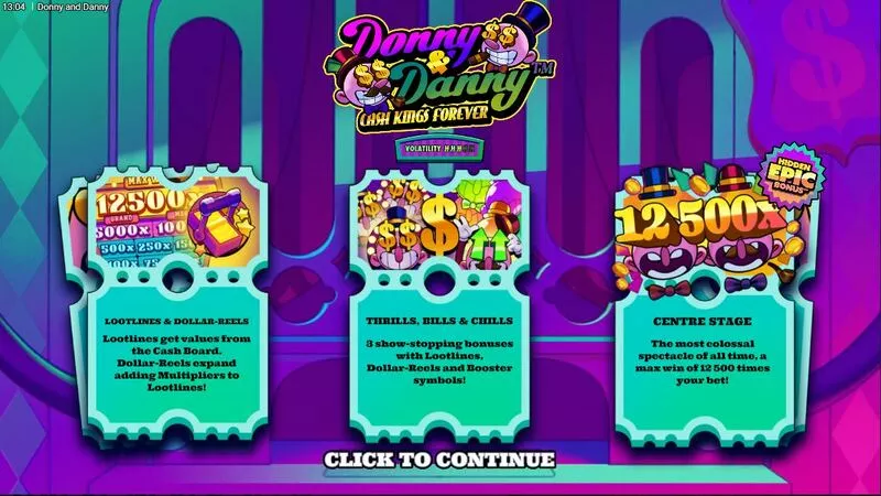Donny and Danny Hacksaw Gaming Slot Introduction Screen