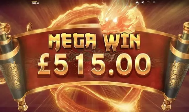 Dragon's Luck Deluxe Red Tiger Gaming Slot Winning Screenshot