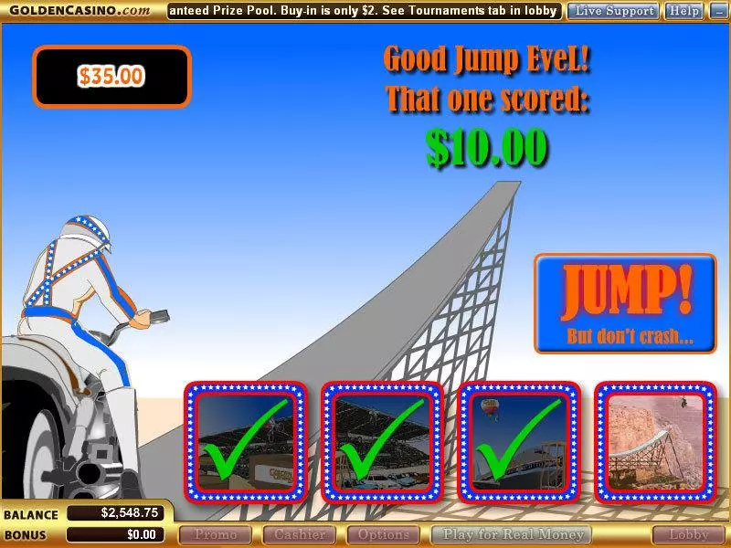 Evel Knievel - The Stunt Master Vegas Technology Slot Bonus 1