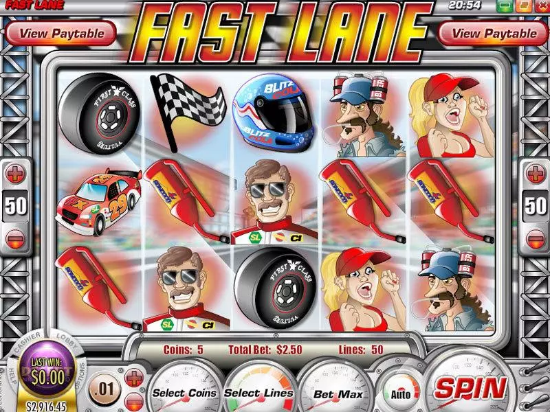 Fast Lane Rival Slot Main Screen Reels