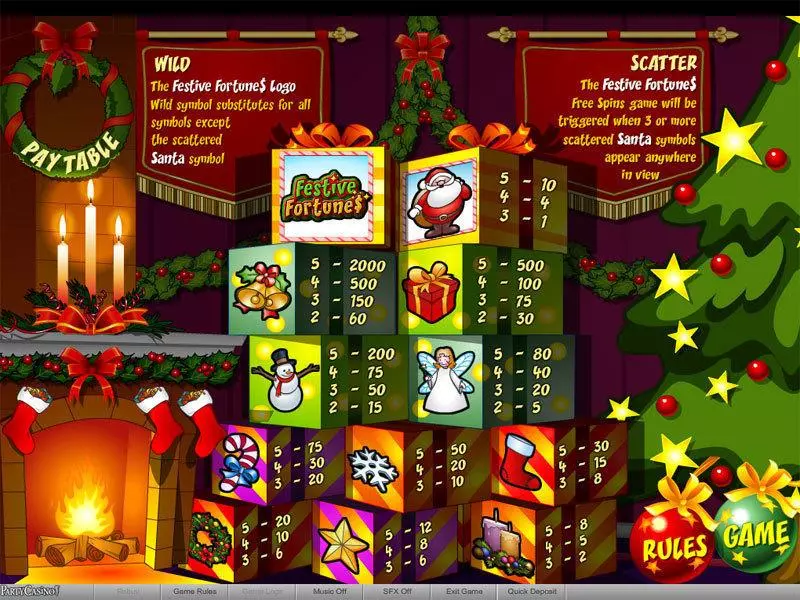 Festive Fortunes bwin.party Slot Info and Rules