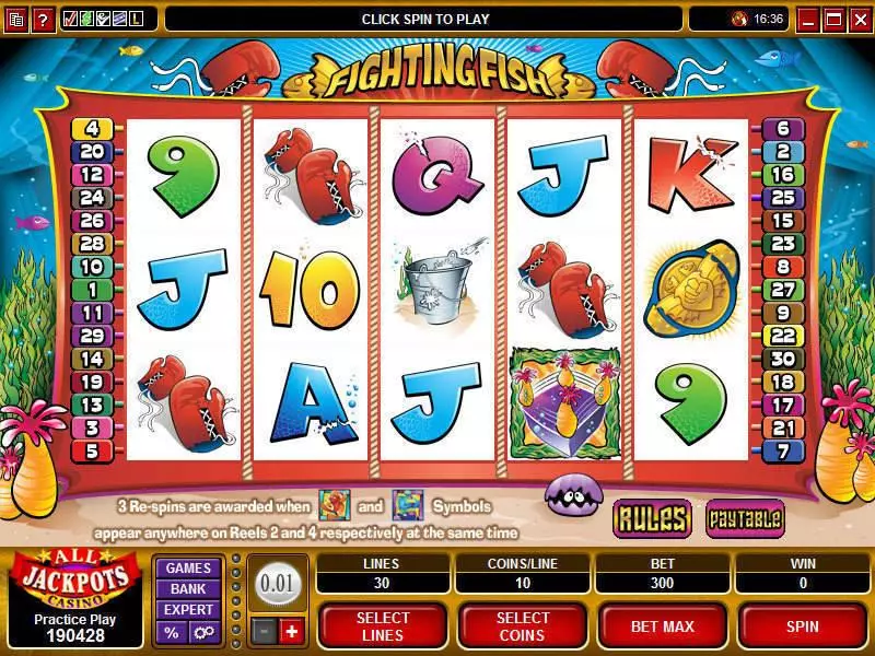 Fighting Fish Microgaming Slot Main Screen Reels