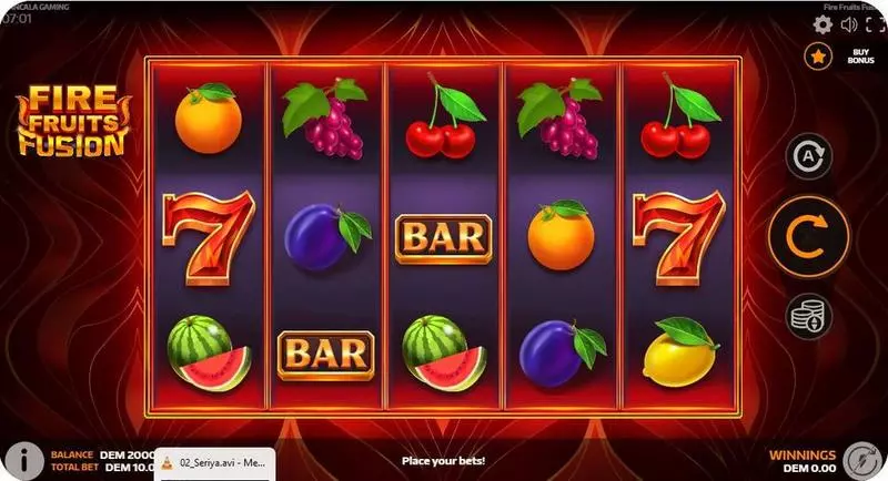 Fire Fruits Fusion Mancala Gaming Slot Main Screen Reels