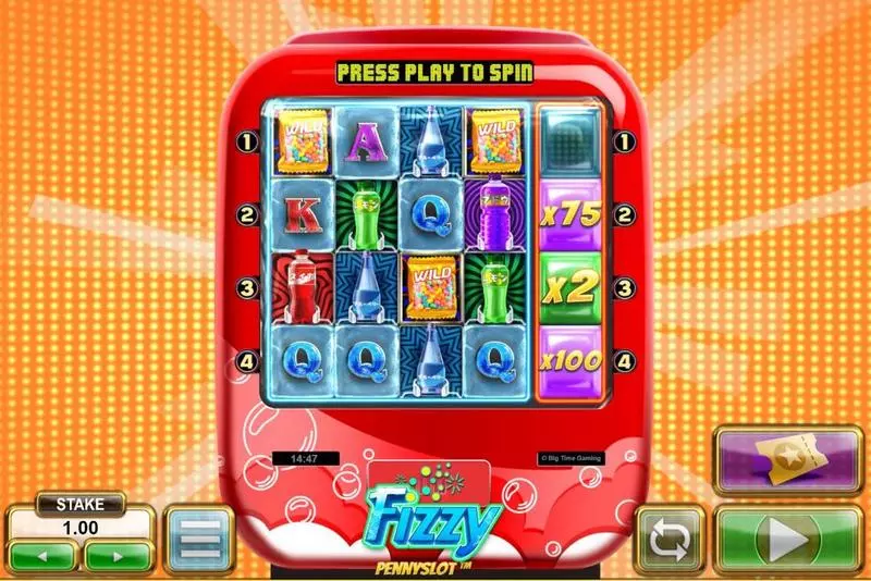 Fizzy Pennyslot Big Time Gaming Slot Main Screen Reels