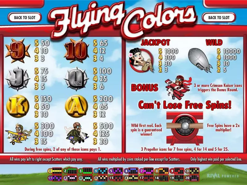 Flying Colors Rival Slot Info and Rules