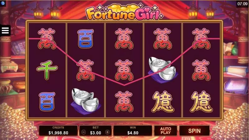 Fortune Girl Microgaming Slot Main Screen Reels