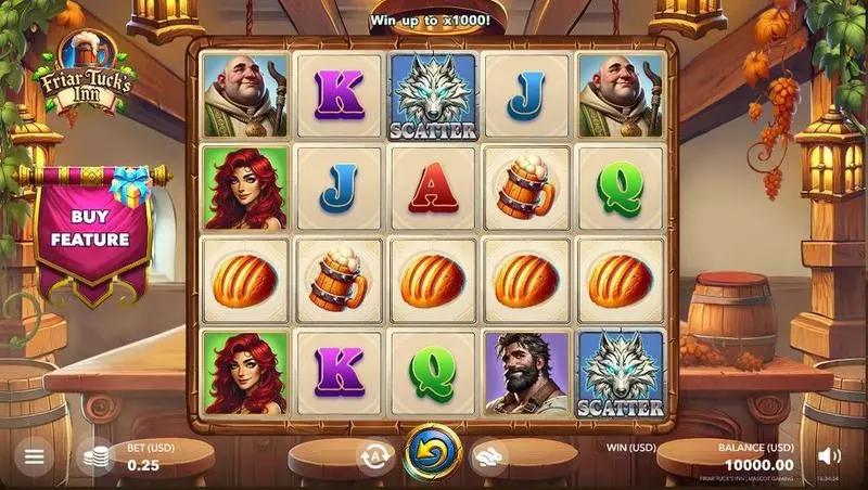 Friar Tuck's Inn Mascot Gaming Slot Main Screen Reels