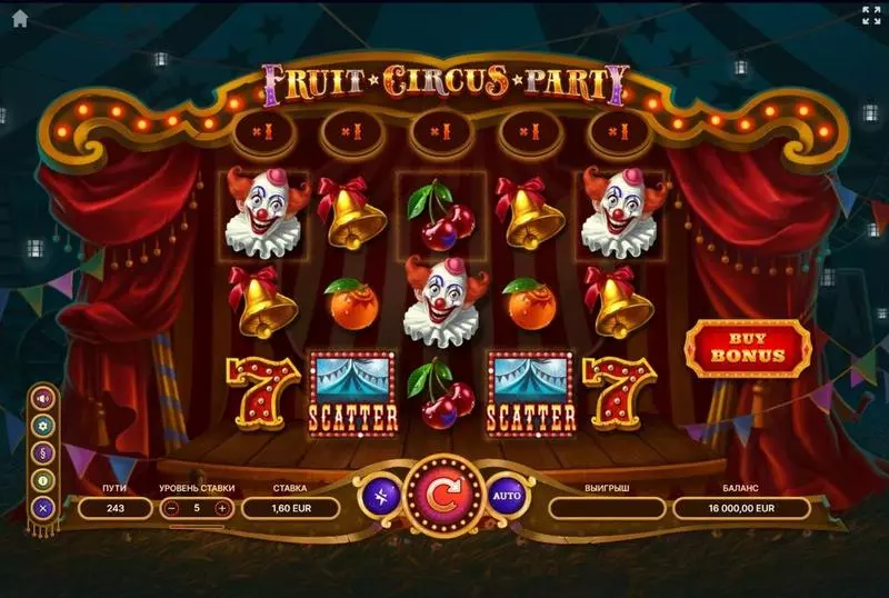 Fruit Circus Party TrueLab Games Slot Main Screen Reels