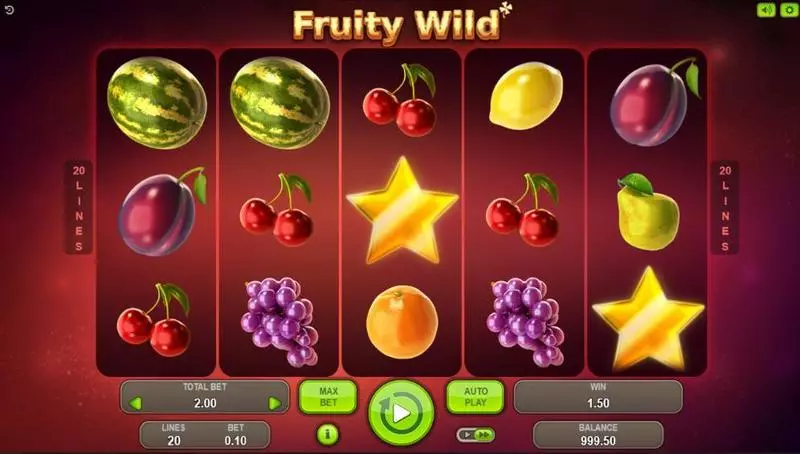 Fruity Wild Booongo Slot Main Screen Reels