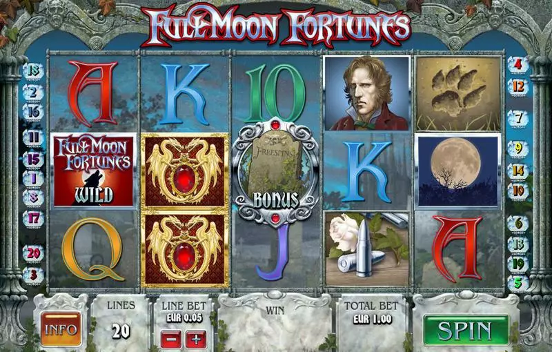Full Moon Fortunes Ash Gaming Slot Main Screen Reels