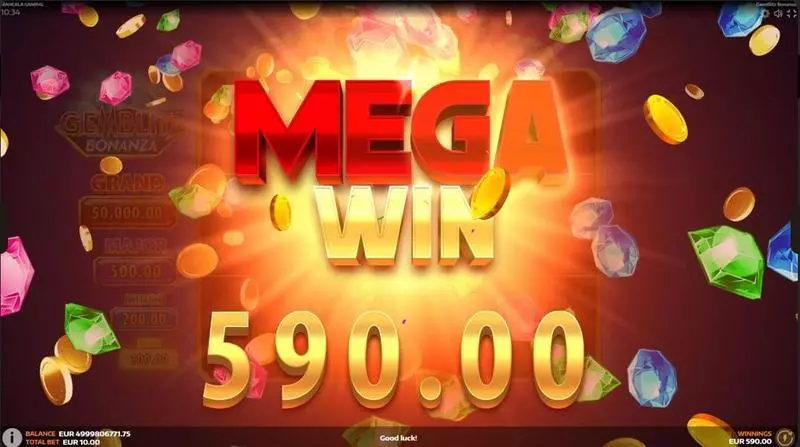 GemBlitz Bonanza Mancala Gaming Slot Winning Screenshot