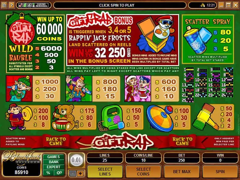 Gift Rap Microgaming Slot Info and Rules