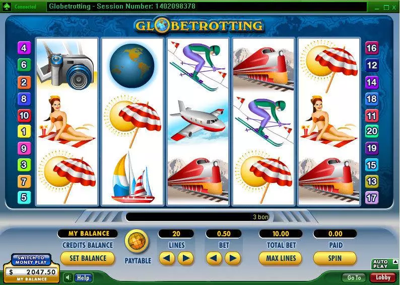 Globetrotting 888 Slot Main Screen Reels