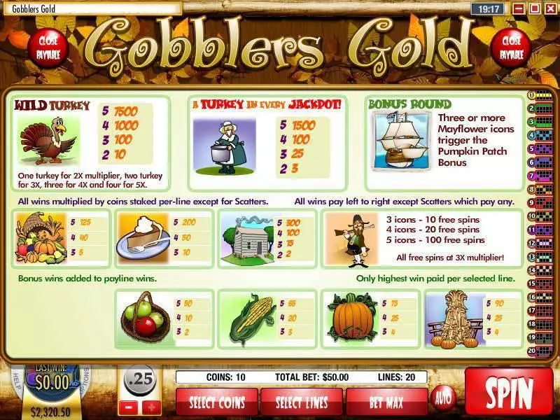 Gobblers Gold Rival Slot Info and Rules