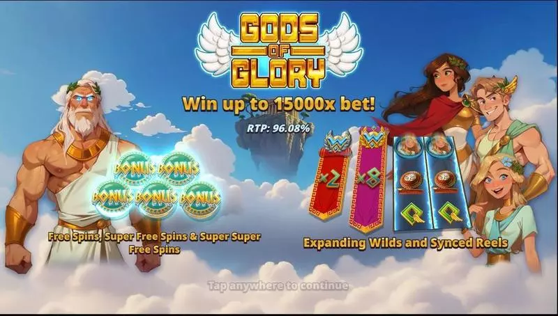 Gods of Glory Slotmill Slot Introduction Screen