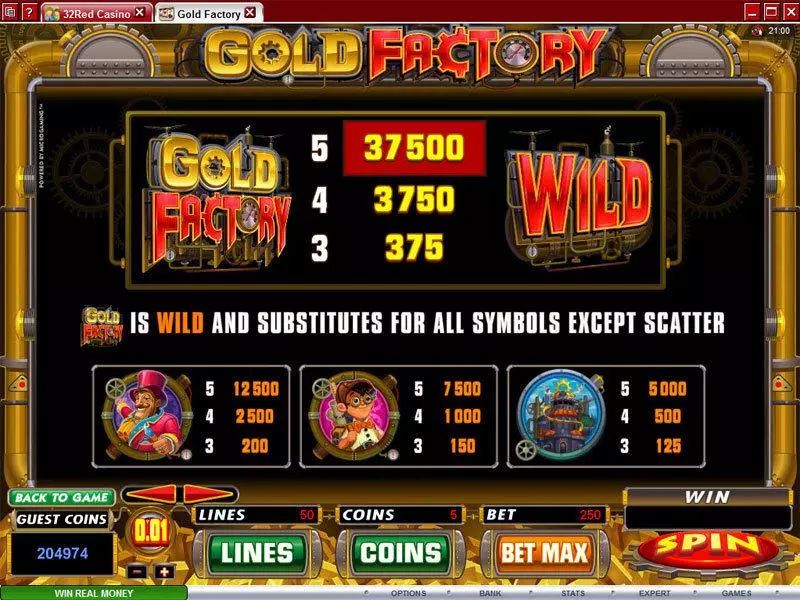 Gold Factory Microgaming Slot Info and Rules