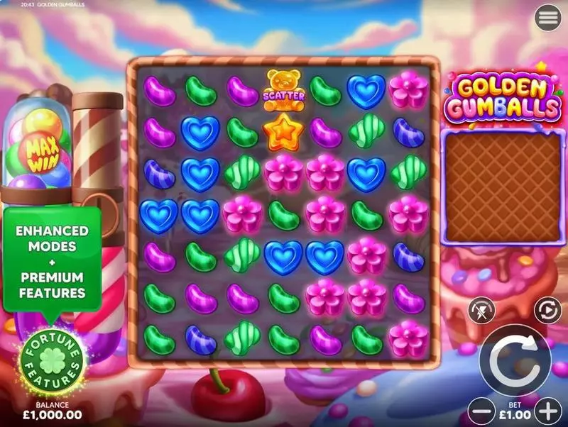 Golden Gumballs Four Leaf Gaming Slot Main Screen Reels