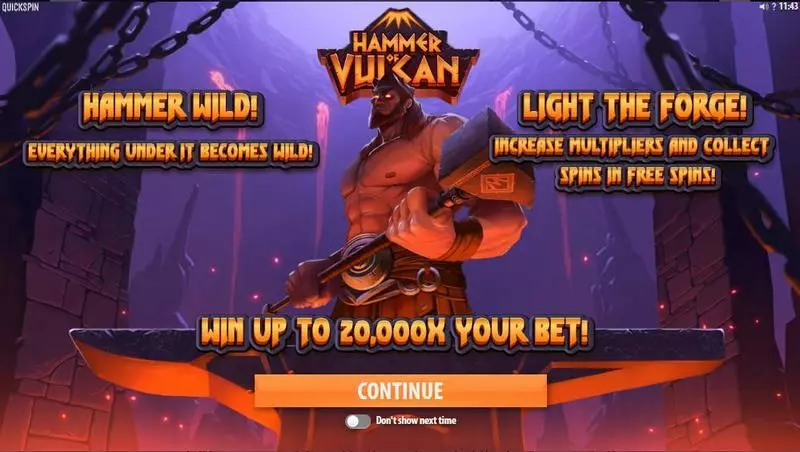 Hammer of Vulcan Quickspin Slot Bonus 1