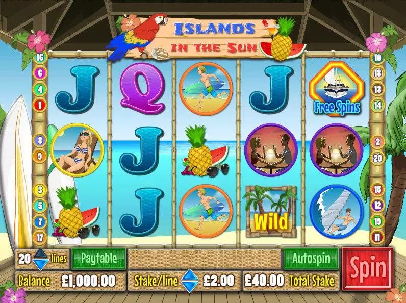 Islands in the Sun Wagermill Slot Main Screen Reels