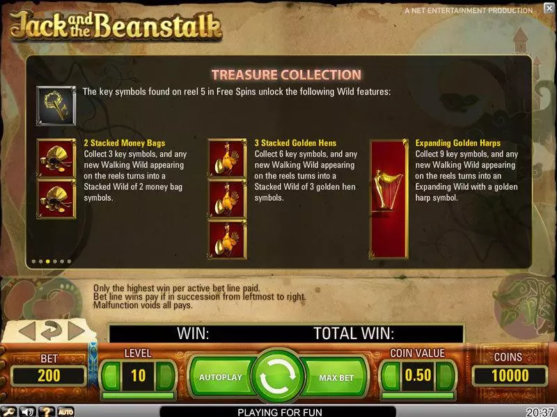 Jack and the Beanstalk NetEnt Slot Bonus 1