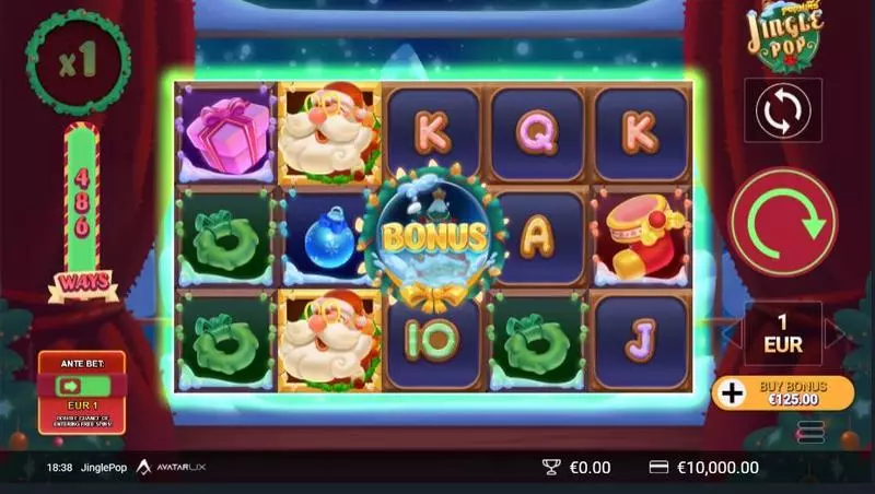 JinglePop AvatarUX Slot Main Screen Reels