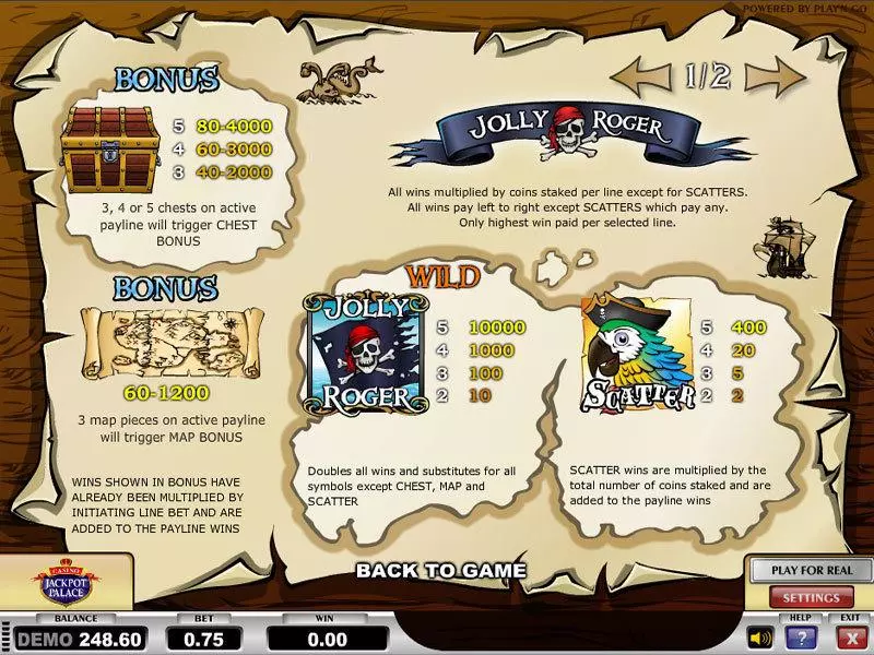 Jolly Roger Play'n GO Slot Info and Rules