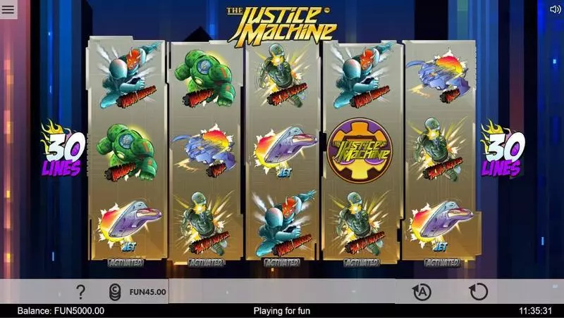Justice Machine 1x2 Gaming Slot Main Screen Reels
