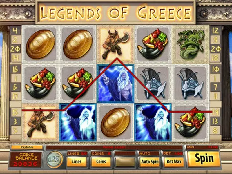 Legends of Greece Saucify Slot Main Screen Reels