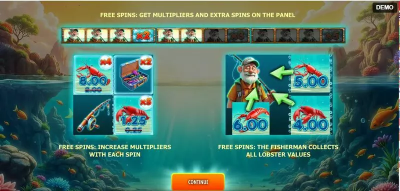 Lobster Splash Red Rake Gaming Slot Info and Rules